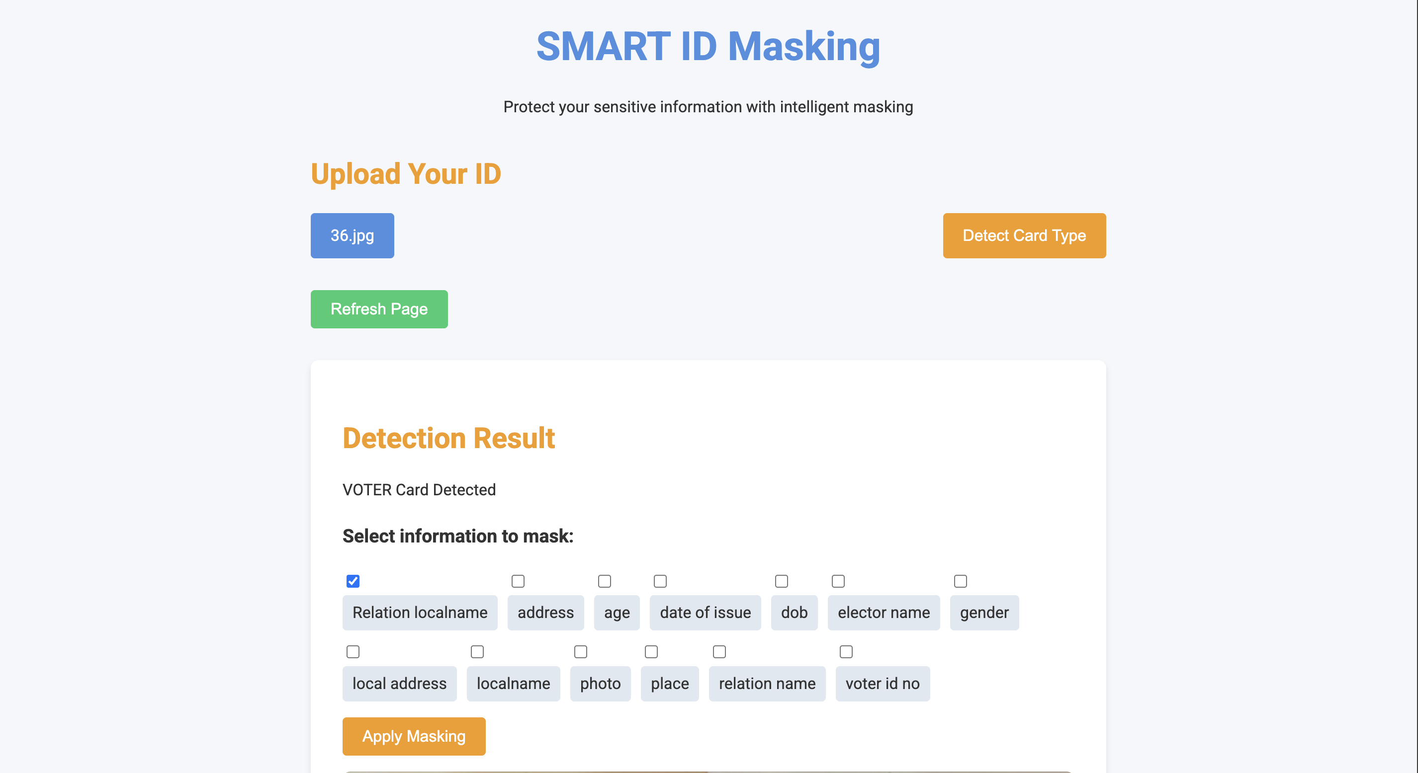 SmartID Masking